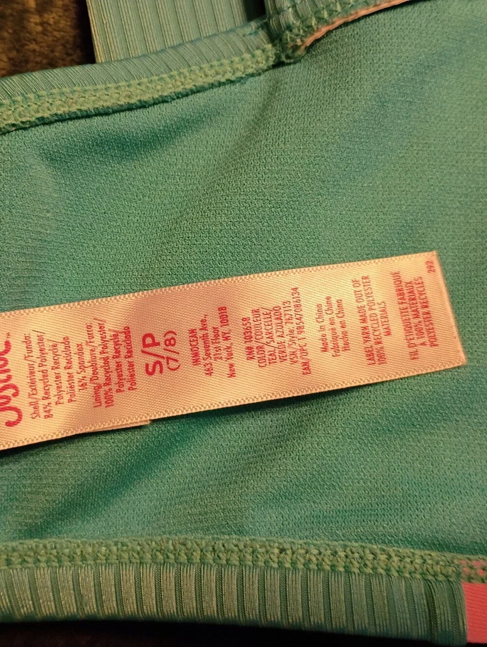 Like New! 2/$10 Justice Blue and Pink Front-Zip Bikini Top Swim 7/8